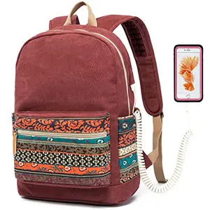 Wasserdichte Großhandel stilvolle Laptop tasche Langlebige benutzer definierte Hanf Rucksack mit USB-Ladeans chluss für Schule, Reisen