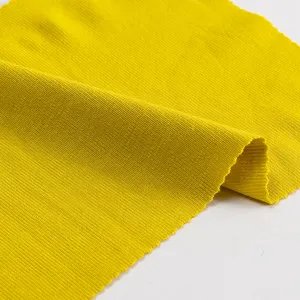 Di colore solido morbido 50S maglia di stirata di bambù spandex tessuto a costine per i vestiti