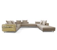 Boca Design Premium Villa Estilo moderno Ligero Sofá Seccional de cuero de lujo Personalizar Sofá Conjunto Muebles sofá de la sala de estar