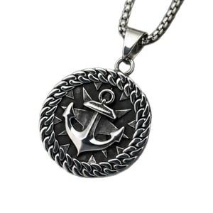 Collar con colgante de ancla yunnique, diseño geométrico de acero inoxidable, joyería de moda unisex, cadena incluida - Product Image 5