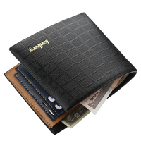 Dompet Retro Pola Buaya Pendek Pria Dompet Kulit Tempat Kartu Kreatif Fashion Sederhana