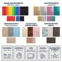 Feuille de mousse EVA Craft Goma avec paillettes, couleur 1MM, pour l'emballage de fleurs