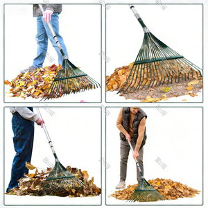 6-Foot Telescopic Rake Adjustable Gardening Tool 22 Tines Green Color 3-Year Warranty <strong>for</strong> Clearing Leaves Made Manganese Steel - Product Image 5