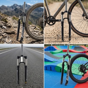 Horquilla Delantera de Suspensión de Aluminio para Bicicleta de Montaña, 26, 27.5, <span class=keywords><strong>29</strong></span> Pulgadas, para Bicicletas de Carretera, Freno de Disco, Corona Única, Bloqueo, Horquilla para Ciclismo de Descenso - Product Image 2