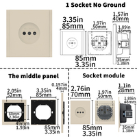 Enchufe de Pared WESA 16A, 1 Tomacorriente, Diseño Moderno y Lujoso, Enchufe Europeo