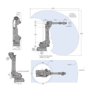 Robot articulé industriel ONA Cobot Yaskawa GP180-120 pour le soudage et le transport de pièces polies - Product Image 1