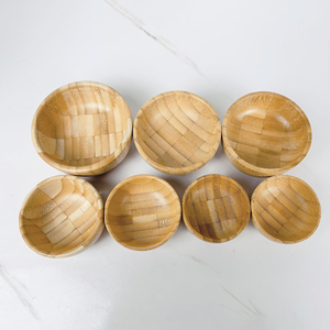 Atacado de alta qualidade de mistura orgânica mini pequenos conjuntos de louça de molho de tigela de cosméticos de bambu - Product Image 5