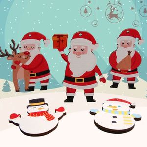 Creative Wooden Christmas Wall Hanging Tag Carving Tree Snowman Pendant Ornaments Handmade Cartoon for Festive Holiday Season - Product Image 6
