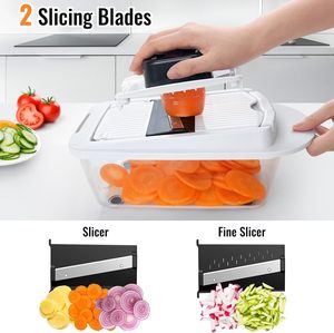 <b>Vegetable</b> <b>Chopper</b> Mandoline Slicer with Container, Food <b>Chopper</b>, Onion <b>Chopper</b>, Veggie Cutter for Salad - Product Image 4