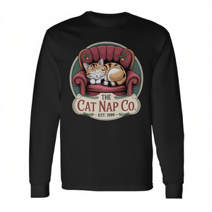 The Cat Nap Co T-shirt vintage à manches longues pour adultes, unisexe, col rond, impression numérique - Product Image 2