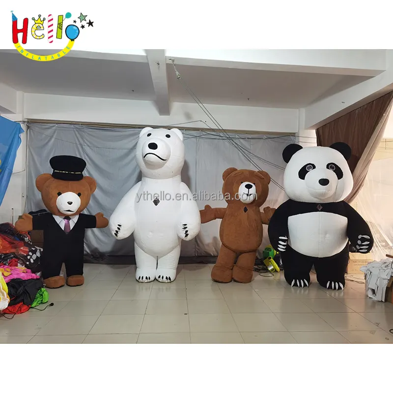 Giant Inflatable Mascot Animal Panda Bear Costume and Polar Bear Plush Material Inflatable Mascot Costume