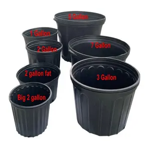 Durable 50 vivero de plástico 1 galón de comercio Olla tiene 0,66 Gal de plántulas negro al aire libre árbol flor olla vivero macetas para plantas