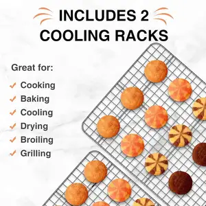 Baking Pan Tray Sheet Set 6 Feet Multifunction Rectangular Bake Cookie Bread Cake Stainless Steel Bakery Cooling Rack