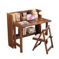 Bureau de travail au design exquis, style minimaliste en bois, avec étagères ouvertes pour petits espaces