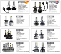 Kit de phares LED pour voiture 4 côtés, 80W 40W 8000 Lumens, remplacement C6 X3 S2 T1 H4, faisceau Hi/Lo, ampoule de phare de voiture G7