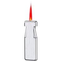 Vente chaude, publicité personnalisable, flamme rouge, logo personnalisable, le gaz peut être ajouté, briquet portable coupe-vent