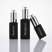 Flacon en verre cristal 50 ml, flacon de sérum cosmétique 30 ml, emballage pour soins de la peau 20 ml avec compte-gouttes argenté électrolytique à pression