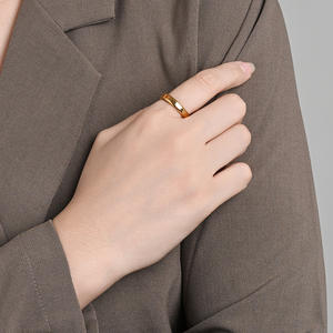 Unisex Minimalist Titanium Steel <b>Ring</b> Geometric Round <b>Plain</b> Daily Wear Fashion Jewelry - Product Image 3
