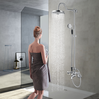 Ensemble de mitigeur de douche mural multifonctionnel en chrome pour douche sur pied