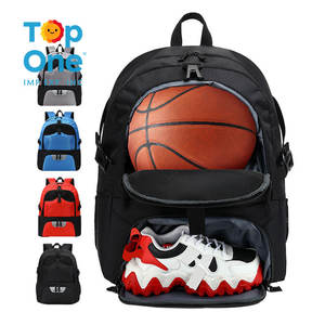 Top One Sac à dos de basket-ball et de football en nylon pour hommes et femmes Noir Gris Jaune avec compartiment à chaussures - Product Image 1
