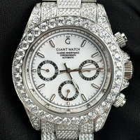 Montre entièrement personnalisée sertie de diamants Moissanite pour hommes, montre de luxe Hip Hop, montre cadeau, montre en diamants pour hommes