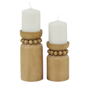 Tabletop Lighting Home Living Room <b>Wood</b> <b>Candlesticks</b> Mango <b>Wood</b> Candle <b>Holders</b> Handcrafted <b>Wood</b> Pillar Candle <b>Holders</b> - Product Image 1