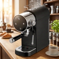 Machine à expresso électrique semi-automatique Home Barista, 120V, prise US, 15 bars, commande tactile, cafetière rétro, mousseur à lait