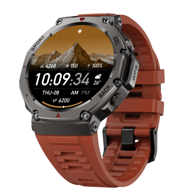 Cadre terni + Bracelet en silicone rouge