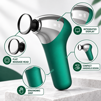 Pistolet de massage sportif chauffant vert avec 6 vitesses, 4 têtes, 3 niveaux de chaleur et indicateur LED pour l'entraînement et la récupération quotidienne