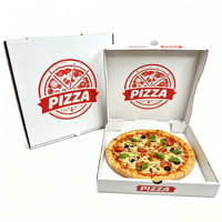 Caja de Pizza Plegable Desechable Corrugada con Laminación Mate y Logotipo Personalizado de Grado Alimenticio SP4784, Ecológica, Reciclable, para Llevar, Múltiples Unidades