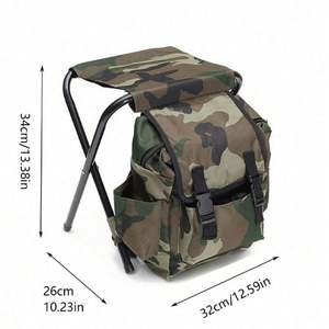 Sac à dos de camouflage pour l'extérieur avec siège rembourré, sac à dos en polyester pour la randonnée, la pêche, la chasse, l'entraînement tactique - Product Image 5