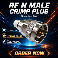 RF N-Stecker Crimp-Typ 1P IP53 Gerader Stecker 50 Ohm Kupferkontakt-Verbinder 12A 120V für LMR400-Kabel
