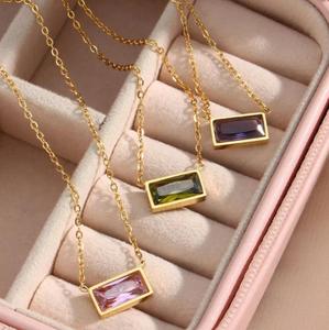 Inspire jewelry-collar de Aguamarina chapado en oro de 18k para mujer, joyería no empañada, signo del zodiaco bonito y delicado, regalo de nacimiento - Product Image 3