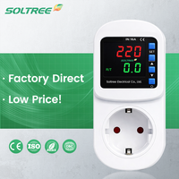 Protector de Voltaje Automático Monofásico, Enchufe de 16A 220V, Ajustable, con Pantalla LED de Sobrevoltaje/Sobrecorriente, Enchufe de Seguridad