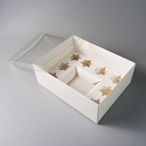 Transparent Plastic Square Cake <b>Box</b> for Party Food Sushi Recycled Materials 8 Holes Cupcake Bento <b>Box</b> - Product Image 4