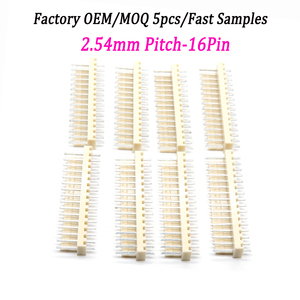 Connecteur OEM 2,54 mm 16 broches, connecteur de bornier vertical DIP à rangée unique pour câble-carte PCB, pour équipement industriel - Product Image 1