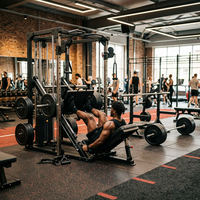 Rack de Squat Tout-en-un de Luxe avec Poids de 100 kg, Presse à Jambes à 45 Degrés, Entraîneur Fonctionnel Contrepoids et Machine Smith Sélecteur de Poids