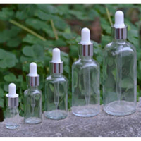 Farbverlauf Rosa-Weiße Glasfläschchen mit Pipette 5ml 10ml 15ml 30ml 50ml 100ml mit Roségold-Beschlägen für Kosmetik-Serum