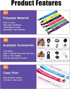 Promoción <span class=keywords><strong>Pulseras</strong></span> de festival de eventos de alta calidad <span class=keywords><strong>Pulseras</strong></span> de poliéster tejidas Muñequeras de tela - Product Image 3
