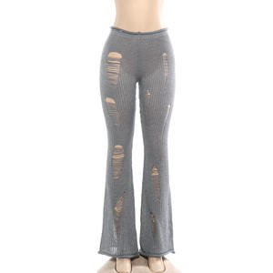 Viviblook Z1227PT01 Pantalones Casuales de Punto Calados, Ajustados y Sexys para Mujer - Product Image 6