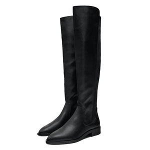 Bottes longues à talon bloc de 4cm pour femmes, bottes extensibles épissées pour femmes - Product Image 5