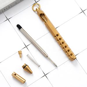 Wholesale Stock <b>Tactical</b> Brass Bolt Ball Point <b>Pen</b> With Hole Business Printed Logo Custom for Gift Office - Product Image 5