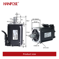Moteur servo HANPOSE haute performance automatisé 80SS100+ASD2100 3.3N.m 5.4A 3000-6000rpm 80 AC 1000W