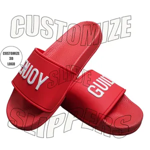 Super Soft PU Slides Beach Custom Slides Logo Plus Size Footwear Summer Cool Slipper Customized Boxes For Slides For Men Women