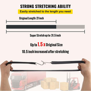 50 gói 21 "dài thời tiết cao su tự nhiên <span class=keywords><strong>Bungee</strong></span> dây Tie xuống dây đai với crimped S móc - Product Image 6