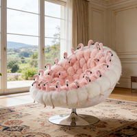 Fauteuil en peluche flamant rose, canapé en forme d'animal de luxe, fauteuil moderne et unique pour salon et chambre à coucher