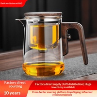 Théière Warwick avec infuseur intégré, verre borosilicate résistant à la chaleur, tasse à thé de 600 à 800 ml, style minimaliste