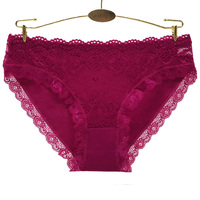 Culottes en coton pour femmes, lingerie sexy taille moyenne, slips en dentelle de coton pour femmes