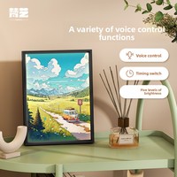 Peinture décorative intelligente à commande vocale avec cadre en aluminium et impression de dessins animés – Pour chambre, bureau, salon, ambiance cosy