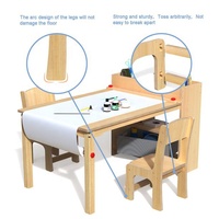 Bureau d'étude en bois pour enfants, activité de dessin écologique, table d'apprentissage pour enfants avec étagère, tables et chaises pour enfants